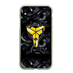 Чехол iPhone XS Max матовый Los Angeles LakersKobe Bryan, цвет: 3D-салатовый