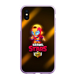 Чехол iPhone XS Max матовый Brawl Stars Max, цвет: 3D-сиреневый