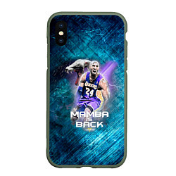 Чехол iPhone XS Max матовый Kobe Bryant, цвет: 3D-темно-зеленый