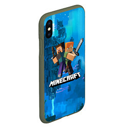 Чехол iPhone XS Max матовый Minecraft Майнкрафт, цвет: 3D-темно-зеленый — фото 2