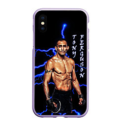 Чехол iPhone XS Max матовый TONY FERGUSON, цвет: 3D-светло-сиреневый