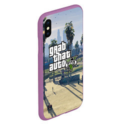 Чехол iPhone XS Max матовый GRAND THEFT AUTO 5, цвет: 3D-фиолетовый — фото 2