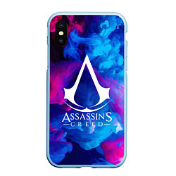 Чехол iPhone XS Max матовый ASSASSINS CREED, цвет: 3D-голубой