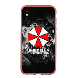 Чехол iPhone XS Max матовый UMBRELLA CORP, цвет: 3D-красный