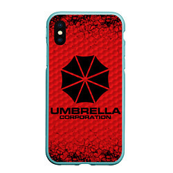 Чехол iPhone XS Max матовый Umbrella Corporation, цвет: 3D-мятный