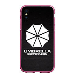 Чехол iPhone XS Max матовый Umbrella Corporation, цвет: 3D-малиновый