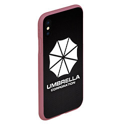 Чехол iPhone XS Max матовый Umbrella Corporation, цвет: 3D-малиновый — фото 2