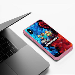 Чехол iPhone XS Max матовый Minecraft Майнкрафт, цвет: 3D-малиновый — фото 2