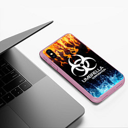 Чехол iPhone XS Max матовый UMBRELLA CORPORATION, цвет: 3D-розовый — фото 2