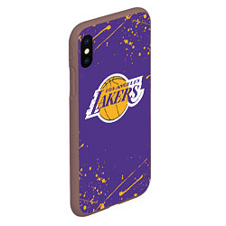 Чехол iPhone XS Max матовый LA LAKERS, цвет: 3D-коричневый — фото 2