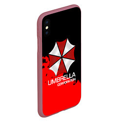 Чехол iPhone XS Max матовый UMBRELLA CORP, цвет: 3D-малиновый — фото 2