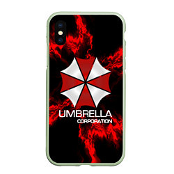 Чехол iPhone XS Max матовый UMBRELLA CORP, цвет: 3D-салатовый