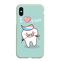 Чехол iPhone XS Max матовый Tooth, цвет: 3D-салатовый