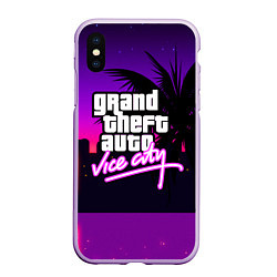 Чехол iPhone XS Max матовый GTA:VICE CITY, цвет: 3D-сиреневый