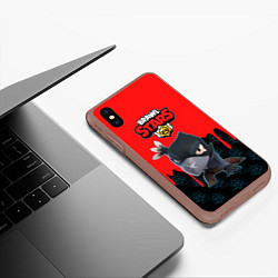 Чехол iPhone XS Max матовый BRAWL STARS CROW, цвет: 3D-коричневый — фото 2