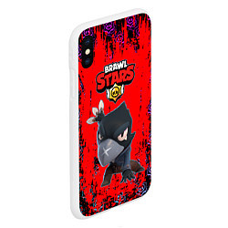 Чехол iPhone XS Max матовый BRAWL STARS CROW, цвет: 3D-белый — фото 2