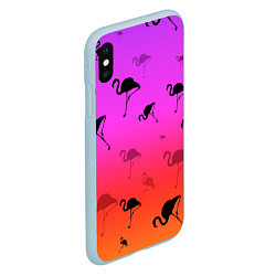 Чехол iPhone XS Max матовый Фламинго, цвет: 3D-голубой — фото 2