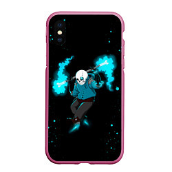 Чехол iPhone XS Max матовый Undertale, цвет: 3D-малиновый