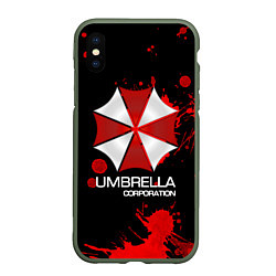 Чехол iPhone XS Max матовый UMBRELLA CORP, цвет: 3D-темно-зеленый