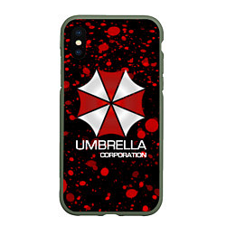 Чехол iPhone XS Max матовый UMBRELLA CORP, цвет: 3D-темно-зеленый