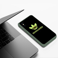 Чехол iPhone XS Max матовый Авокадо, цвет: 3D-темно-зеленый — фото 2