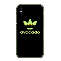 Чехол iPhone XS Max матовый Авокадо, цвет: 3D-темно-зеленый