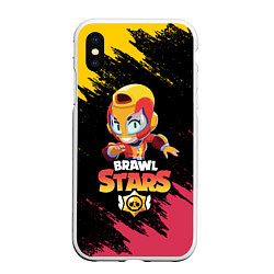 Чехол iPhone XS Max матовый BRAWL STARS MAX, цвет: 3D-белый