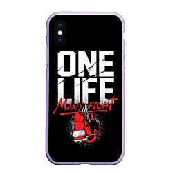 Чехол iPhone XS Max матовый One Life Many Fight, цвет: 3D-светло-сиреневый