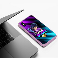 Чехол iPhone XS Max матовый BRAWL STARS BIBI, цвет: 3D-сиреневый — фото 2