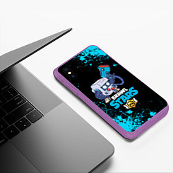 Чехол iPhone XS Max матовый BRAWL STARS 8-BIT, цвет: 3D-фиолетовый — фото 2