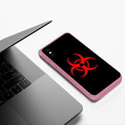 Чехол iPhone XS Max матовый Plague inc, цвет: 3D-малиновый — фото 2