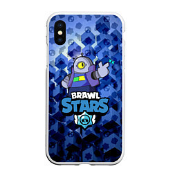 Чехол iPhone XS Max матовый BRAWL STARS RICOCHET, цвет: 3D-белый