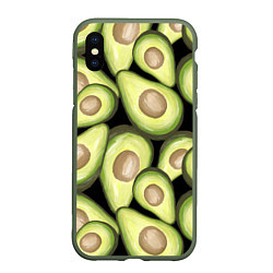 Чехол iPhone XS Max матовый Avocado background, цвет: 3D-темно-зеленый