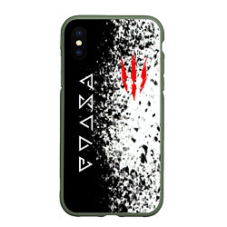 Чехол iPhone XS Max матовый THE WITCHER, цвет: 3D-темно-зеленый