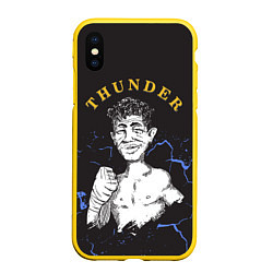 Чехол iPhone XS Max матовый Thunder, цвет: 3D-желтый