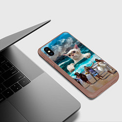 Чехол iPhone XS Max матовый Морской Кошак, цвет: 3D-коричневый — фото 2