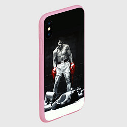 Чехол iPhone XS Max матовый Muhammad Ali, цвет: 3D-розовый — фото 2