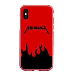 Чехол iPhone XS Max матовый METALLICA, цвет: 3D-красный