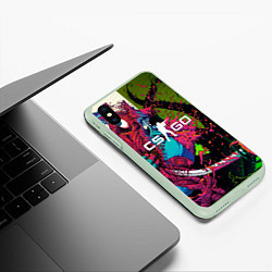 Чехол iPhone XS Max матовый CS GO, цвет: 3D-салатовый — фото 2