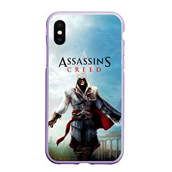 Чехол iPhone XS Max матовый Assassins Creed, цвет: 3D-светло-сиреневый