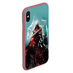 Чехол iPhone XS Max матовый Assassins Creed, цвет: 3D-малиновый — фото 2