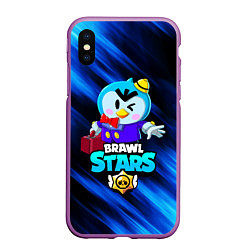 Чехол iPhone XS Max матовый BRAWL STARS MRP, цвет: 3D-фиолетовый