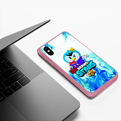 Чехол iPhone XS Max матовый BRAWL STARS MRP, цвет: 3D-малиновый — фото 2