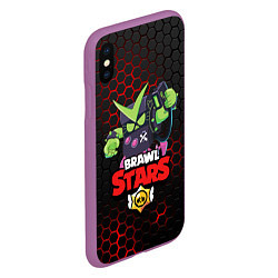 Чехол iPhone XS Max матовый BRAWL STARS VIRUS 8-BIT, цвет: 3D-фиолетовый — фото 2