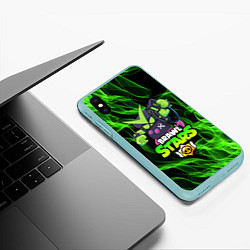 Чехол iPhone XS Max матовый BRAWL STARS VIRUS 8-BIT, цвет: 3D-мятный — фото 2