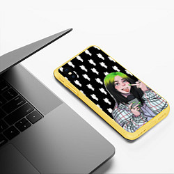 Чехол iPhone XS Max матовый Billie Eilish, цвет: 3D-желтый — фото 2