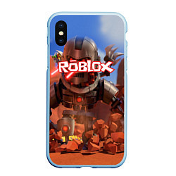 Чехол iPhone XS Max матовый ROBLOX, цвет: 3D-голубой