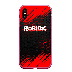 Чехол iPhone XS Max матовый ROBLOX, цвет: 3D-малиновый