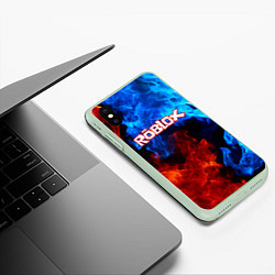 Чехол iPhone XS Max матовый ROBLOX, цвет: 3D-салатовый — фото 2