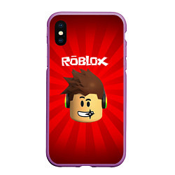 Чехол iPhone XS Max матовый ROBLOX, цвет: 3D-фиолетовый